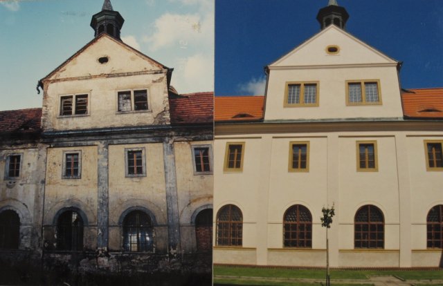 klášter před rekonstrukcí a po ní